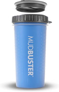 Dexas Lidded MudBuster Large Dog Paw Cleaner, Pro Blue, Fits 2.5"-3.5" Wide Paws, Gentle Silicone Bristles for Quick, Easy Cleaning 