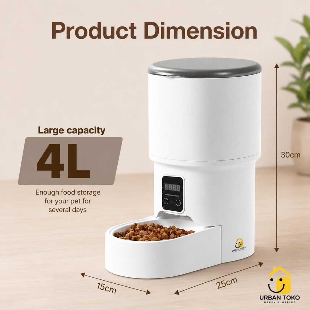 Automatic Pet Feeder for Cats & Dogs, 4L