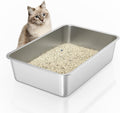 Stainless Steel Cat Litter Box, Large Metal Litter Box 23.5" Lx15.5 Wx6 H
