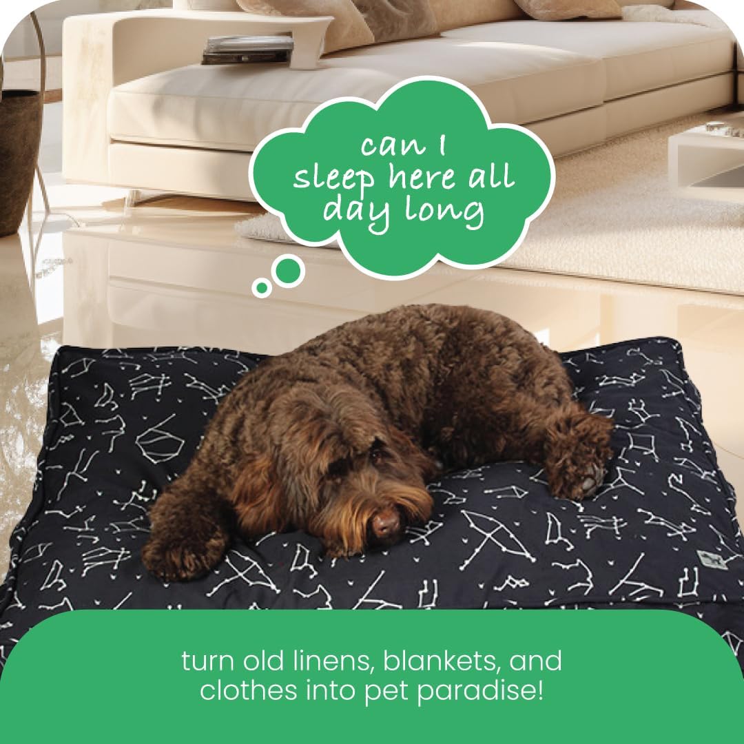 Molly Mutt Deep Blue Dog Bed Cover, Non-Toxic & 100% Cotton, 27"x36"x5"