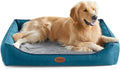 Tidore Orthopedic Dog Beds for Medium Dogs, Durable Egg Crate Foam Sofa Dog Bed wit Washable Removable Cover,Waterproof Lining,Pet Bed for Large Dogs (Peacock Blue, 39.4" L x 31.5" W x 7.4" Th)