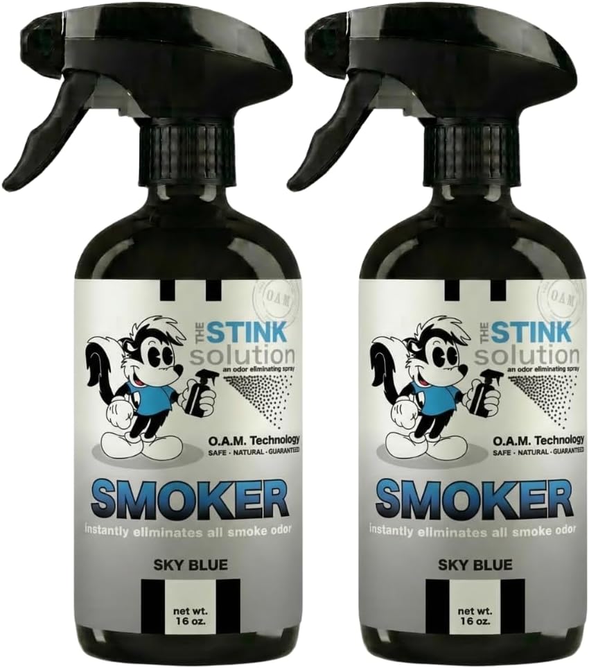 The Stink Solution Smoke Odor Eliminator Spray, Sky Blue, 2 Pack, 16 oz