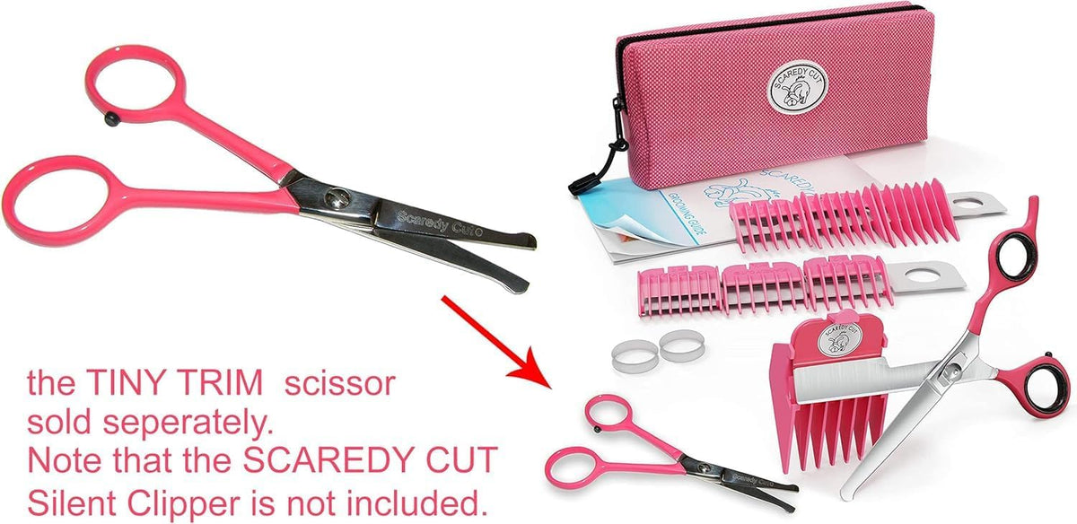 Tiny Trim 4.5" Ball-Tipped Scissor for Dog, Cat and all Pet Grooming - Ear, Nose, Face & Paw - Scaredy Cut's small Safety Scissor Yellow