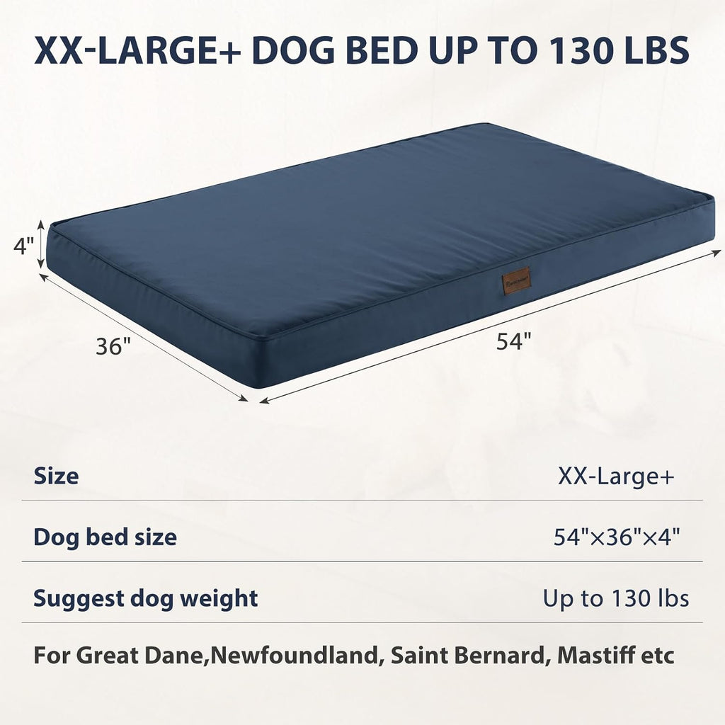 BFPETHOME Outdoor Waterproof Dog Bed for Large Dogs, Washable Cover, 54"
