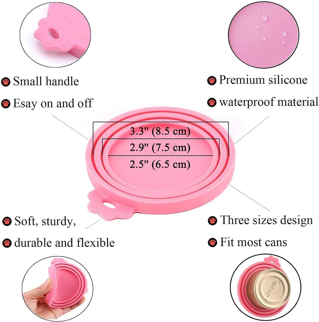 Food Can Lids, 4 Pcs Silicone Pet Food Can Covers for Dog & Cat Food, One Tin Cap Fit Most Standard Size Dog Cat Food Canned（Multicolor）… 