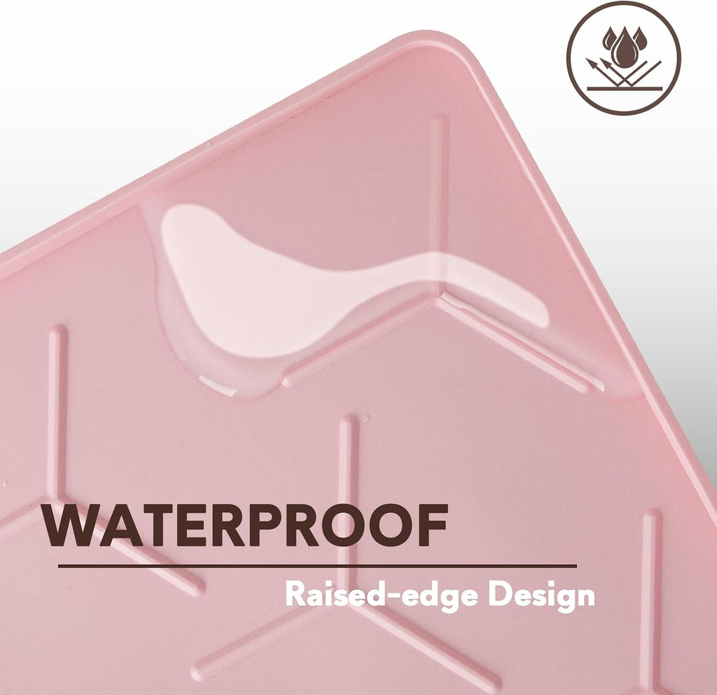 Garoopion Silicone Cat Litter Mat Large 40" X 28", Easy to Clean, Pink