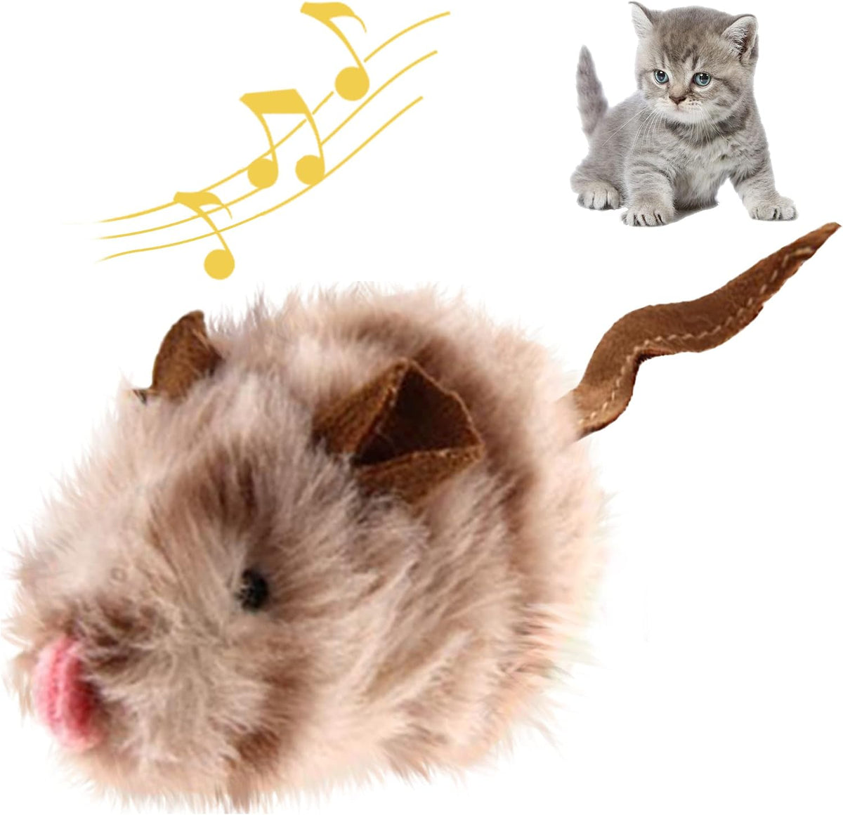 Gigwi Chirpy Cat Squeak Toy - Interactive Mouse Cat Toy with Melody Chaser for Kitten Play and Boredom Relief