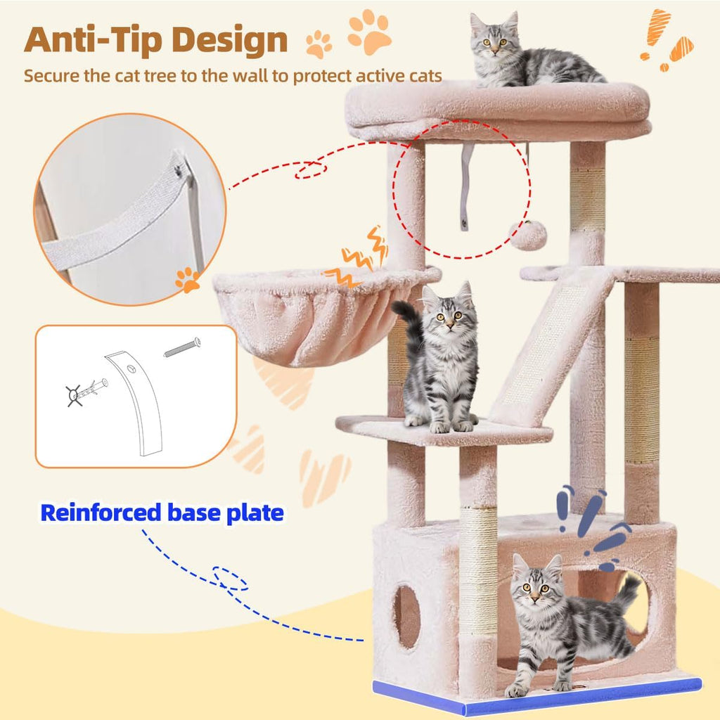 Taoqimiao Cat Tree, 38.5In Cat Tower for Indoor Cats, Suitable for Kittens