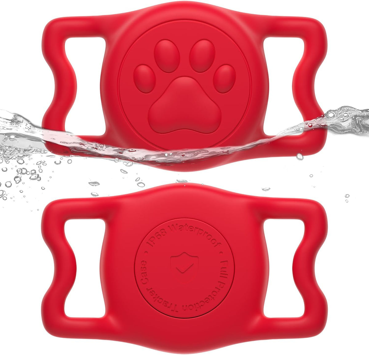 IP68 Waterproof Dog AirTag Holder for Dog Collar, Soft, Stretchy Silicone