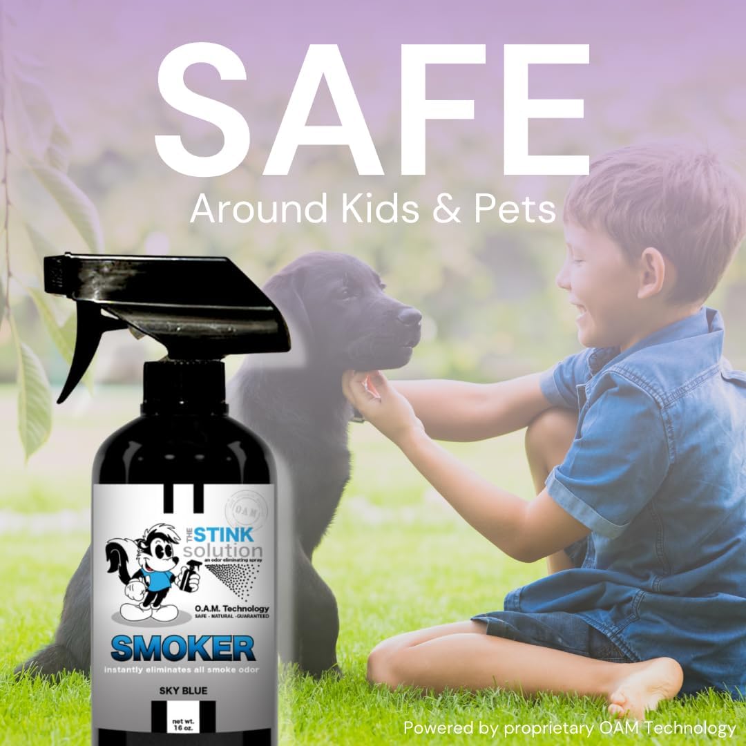 The Stink Solution Smoke Odor Eliminator Spray, Sky Blue, 2 Pack, 16 oz
