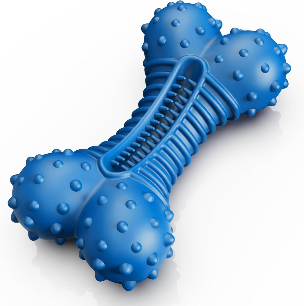 Dog Toys for Aggressive Chewers, Indestructible Chew Toys for Medium Large Dogs,Durable Rubber Dog Bones with Beef Flavor, Tough Dental Toy for Boredom Relief