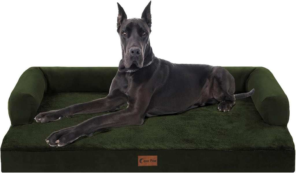 Orthopedic Dog Bed for Extra Large Dogs, 53x42in, Olive Green