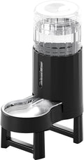 CZPET Gravity Dog Water Bowl Dispenser, Wider Mouth (8L+Stand, Black)