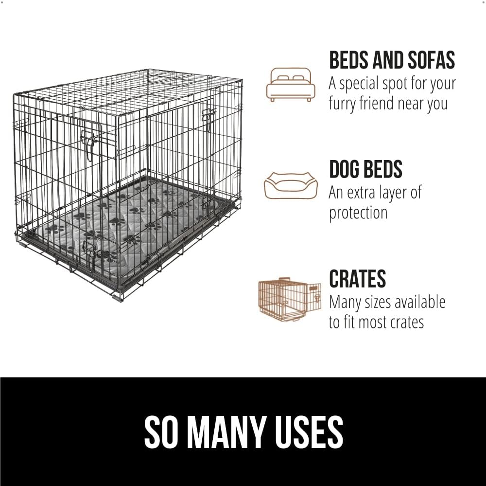 GORILLA GRIP Washable Puppy Pads, Slip Resistant Dog Crate Mat, 2 Pk, 28x18