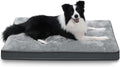 NUPIDA Large Plush Dog Bed for Crate with Washable Cover, 35x22, Grey