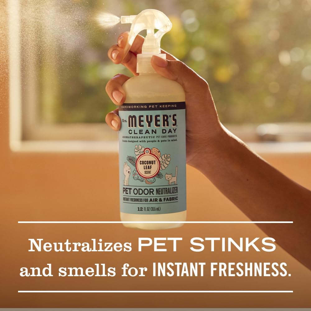 MRS. MEYER'S CLEAN DAY Pet Odor Neutralizer, Coconut Leaf Scent, 12 Fl Oz (Pack of 6)