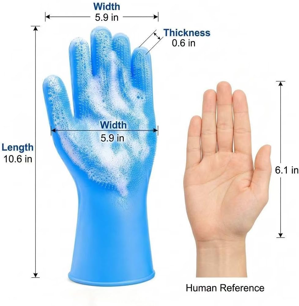 Pet Grooming Gloves for Dogs and Cats, Silicone Bathing Mitts