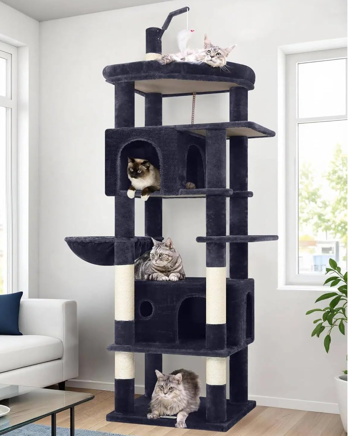 Globlazer Cat Tree for Large Adult Cats, Heavy Duty Indoor Cat Tower, F74B