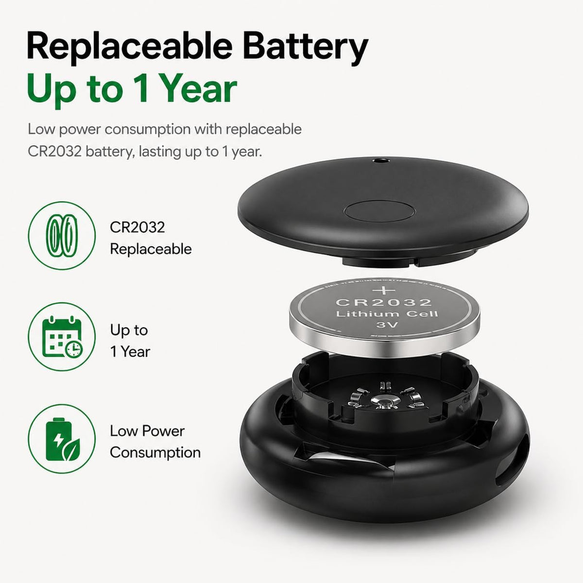 Cat GPS Tracker for Android – Google Find Hub Pet Tracker for Cats, No Subscription, IP67 Waterproof GPS para Gatos, Replaceable 1-Year Battery (Location Reported by Nearby Android Devices) (Black)