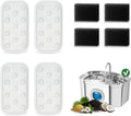 Cat Water Fountain 8 Pack Replacement Filters/Sponges (4+4) - Rectangle