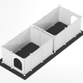 HOOBRO 2 Pack Cat Litter Box Enclosure Splash Guard with Large Oxford Mat, Plastics High-Edge Litter Guard with Drain Hooks, DIY Assembly, 70.9" L x 29.1" W x 15.7" H, Easy to Clean, White WT08PP03