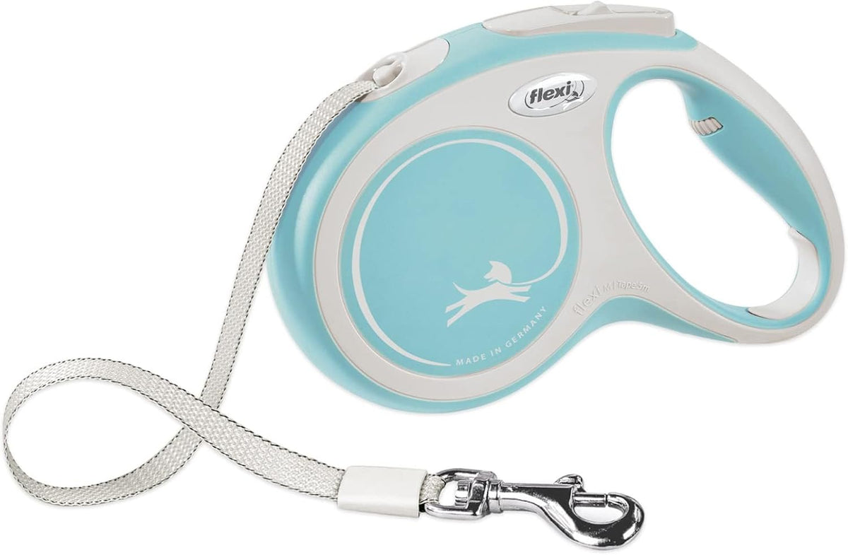 FLEXI® New Comfort Retractable Dog Leash (Tape), Ergonomic, Durable and Tangle Free Pet Walking Leash for Dogs Up to 26 lbs, 10 ft, Extra Small, Blue/Pastel