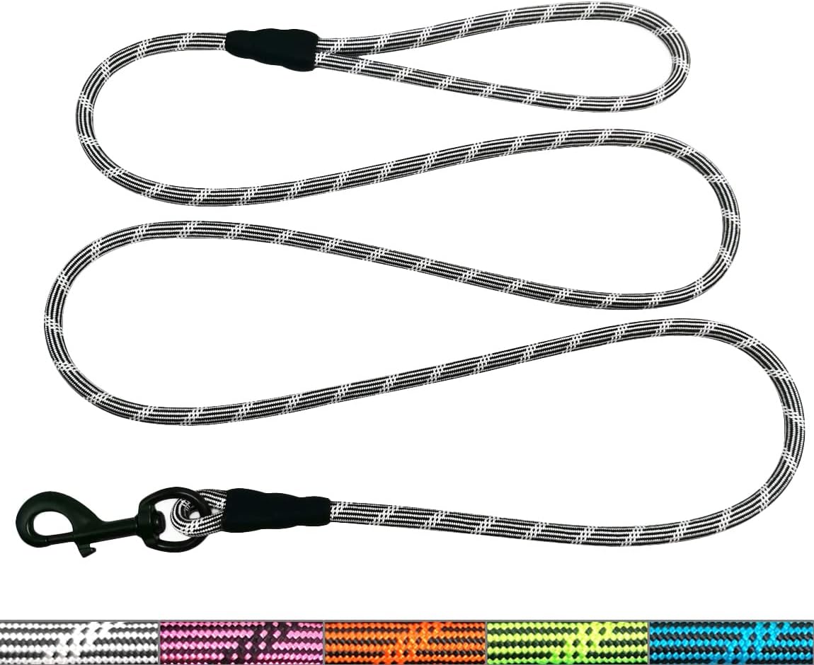 WYuZe Reflective XS Rope Dog Leash 6/10/15FT for Small Dogs Cat up to 15lbs