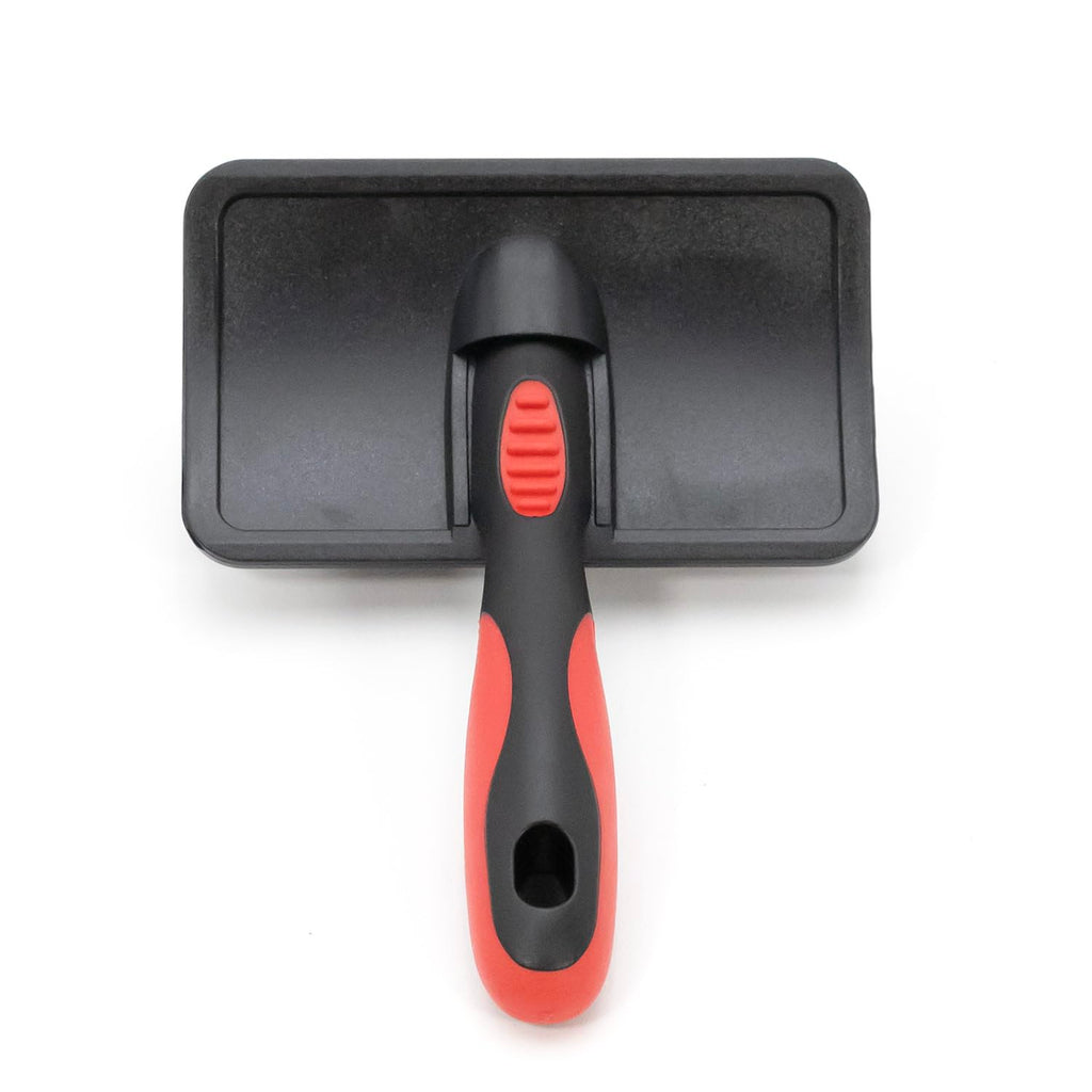 Jeffers Dual Level Pin Universal Slicker Brush for Dogs, Cats & Small Pets - Curved Grooming Brush with Long & Short Pins for Shedding, Detangling, Finishing - Remove Mats & Dead Coat - Medium