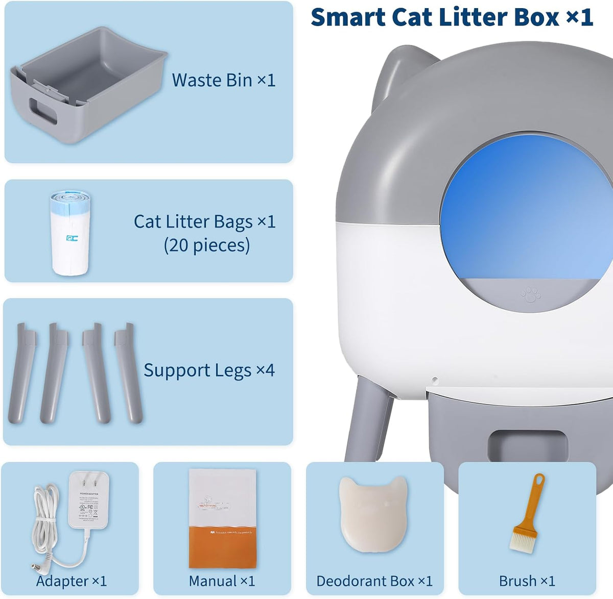 Automatic Self-Cleaning Cat Litter Box 76L Large Capacity for Multiple Cats