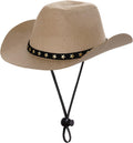 choyaxo Pet Cowboy Costume Cosplay Cap Halloween Costumes for Dogs Cat Pet Party Decoration Mini Cowboy Hat (Khaki, Large)