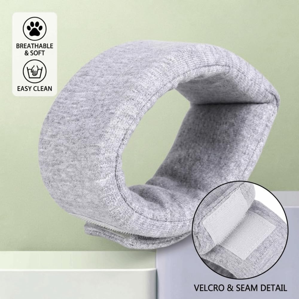 Recovery Neck Brace Collar for Dogs Cats Adjustable Post-Surgery Cone, Breathable Anti-Lick Wound Protective Neck Brace, Soft Cotton Design(M)