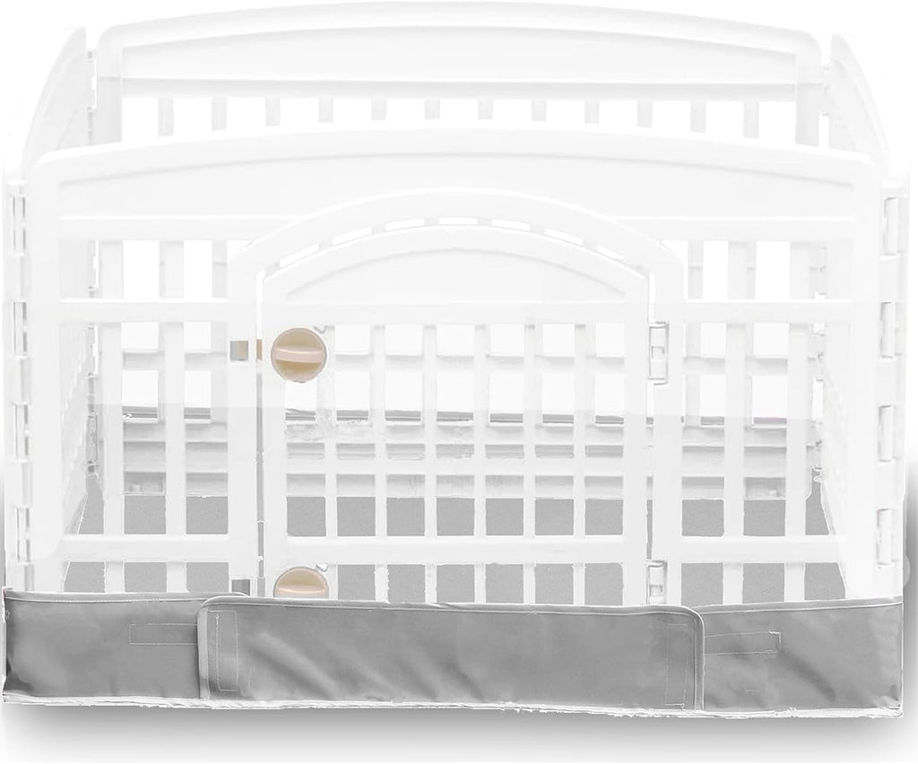 Dog Playpen Bottom Pad Fits for 36 Inch 4 Panels Exercise Pet Playpen, Dog Crate Pad Puppy, Hoop and Loop Design (Note: Playpen Not Included). -Grey