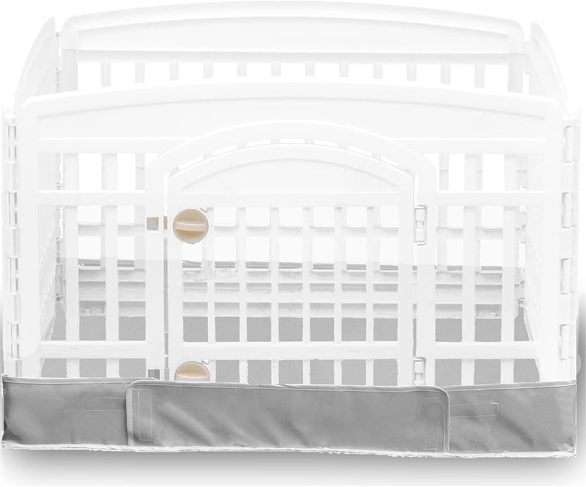 Dog Playpen Bottom Pad Fits for 36 Inch 4 Panels Exercise Pet Playpen, Dog Crate Pad Puppy, Hoop and Loop Design (Note: Playpen Not Included). -Grey