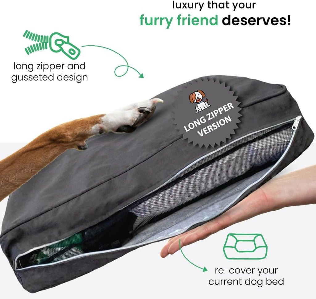 Molly Mutt Dark Gray Dog Bed Cover, Non-Toxic & 100% Cotton, 27"x36"x5"