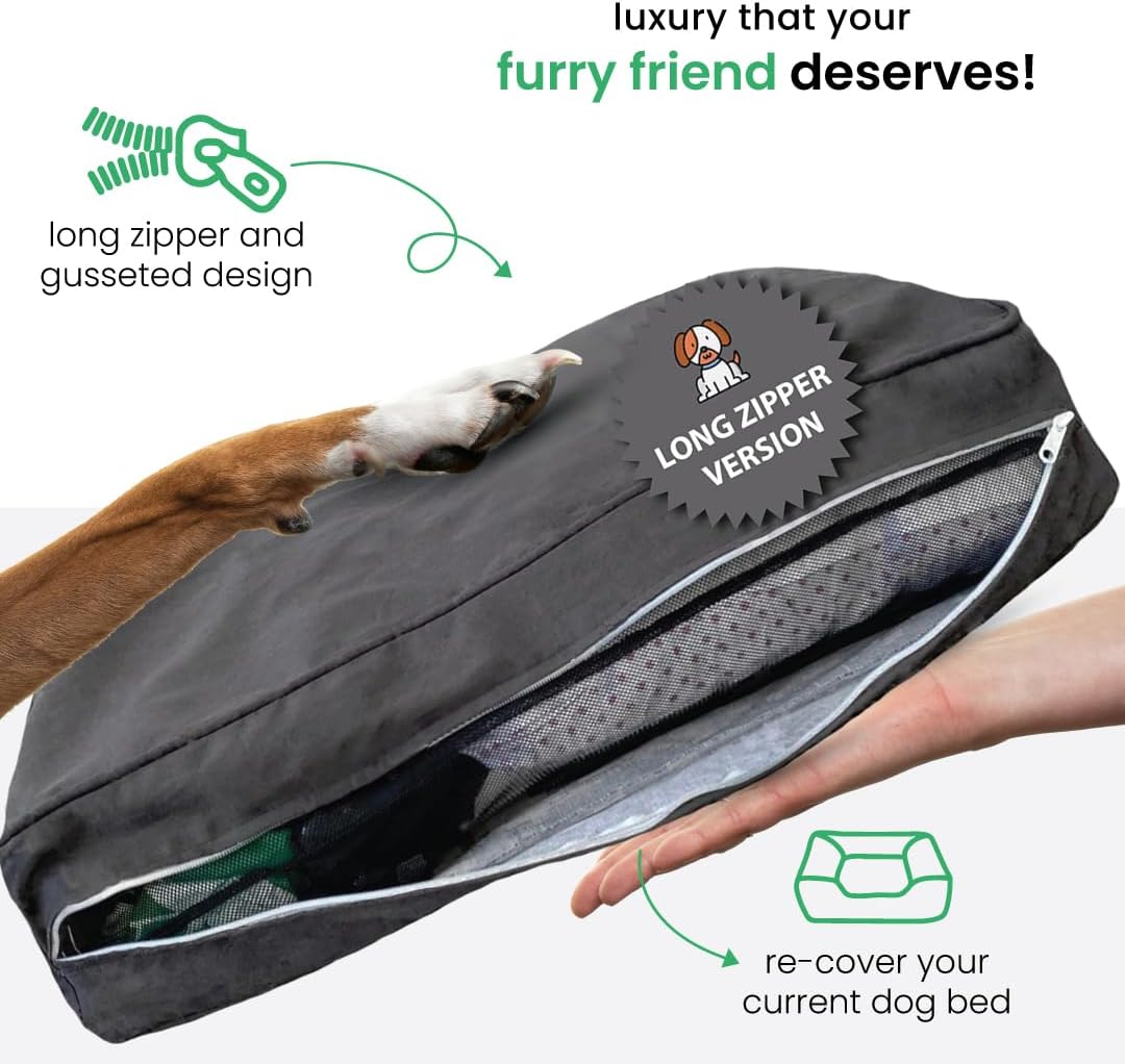 Molly Mutt Dark Gray Dog Bed Cover, Non-Toxic & 100% Cotton, 27"x36"x5"