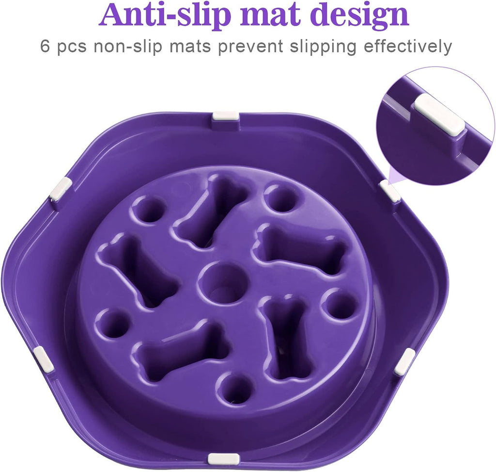 UPSKY Slow Feeder Dog Bowl Anti-Chocking Slower Feeding Pet Puzzle Bowls | Interactive Bloat Stop Dog Food Dishes, Non-Slide Dogs Lick Treat for Small Medium, Slow-Eating Maze Design, Easy to Clean 