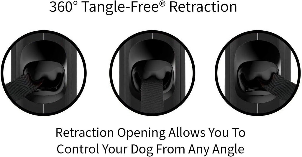 TUG Original Retractable Dog Leash, 16 ft (Small, Black/Grey)
