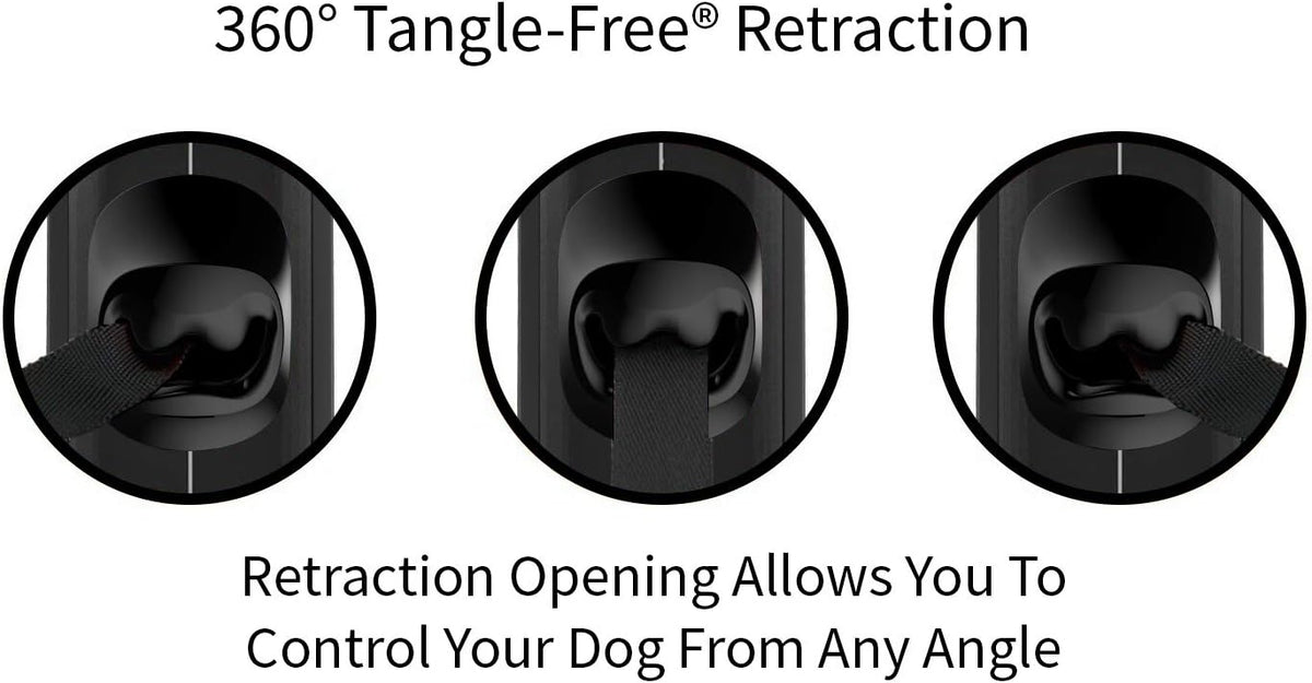 TUG Original Retractable Dog Leash, 16 ft (Small, Black/Grey)
