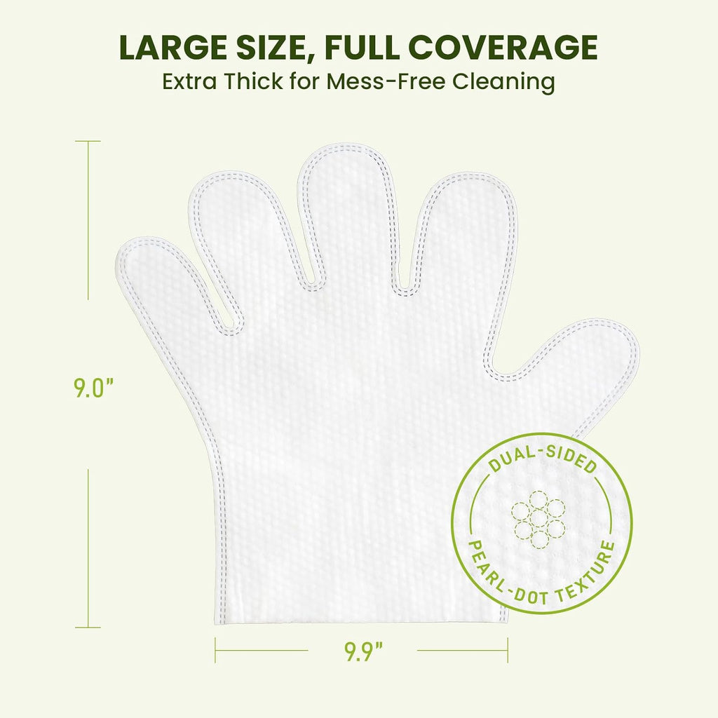 PawSono 12PCS Hypoallergenic Pet Glove Wipes for Dogs, Cats & Small Animals