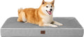 EHEYCIGA Large Washable Dog Crate Bed with Memory Foam, 35x23Inch, Grey