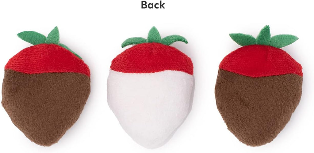 ZippyPaws Multi Pack, Pet Products - Chocolate Covered Strawberries | Dog Squeaky Toys to Keep Them Busy, Funny Food Plush for Small & Medium Dogs, Cute Stuffed Puppy Toy