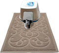 PetLike Cat Litter Box Mat, Thick Kitty Litter Trapping Mat, Durable,Waterproof &Washable with Non-Slip Backing, Soft on Kitty Paws and Easy to Clean, BPA Free 35x24,Tan