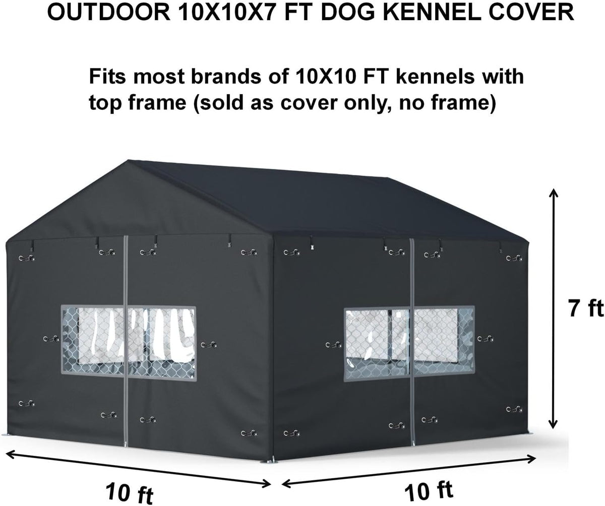 Outdoor Dog Kennel Cover 10x10x7ft All-Season Outdoor Dog Enclosure Covers