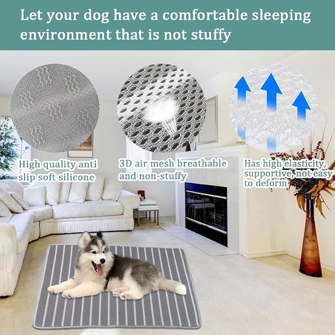 REEZEIVI Breathable 3D Air Mesh Pet Mat,Anti-Slip Bottom,Washable,30X19