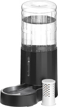CZPET Gravity Dog Water Bowl Dispenser, Wider Mouth (9.5L+Filter,Black)