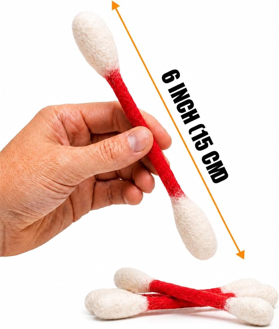Glaciart One Swabs Cat Toys with Catnip - 6 Pk | Durable for Chew, Cute Cat Toys Interactive Kitty for Boredom, Exercise, & Play | Filled w/Organic Catnip for Anxiety & as Digestive Aid | Gift Idea