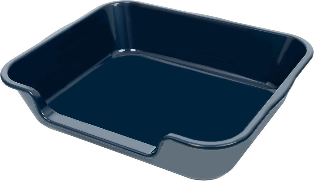 Extra Large Low Entry ABS Cat Litter Box, Blue, 24" L x 20" W, 1 Pack | Durable low entry litter box, non-stick, odor-free, ideal for seniors, kittens, rabbits, large cats and multi-pet homes.