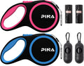 PINA Retractable Dog Leash, 26ft Dog Leash for Small Medium Large Dogs Up to 110lbs, 360° Tangle-Free Strong Reflective Nylon Tape, with Anti-Slip Handle, One-Handed Brake, Lock - 2PACK