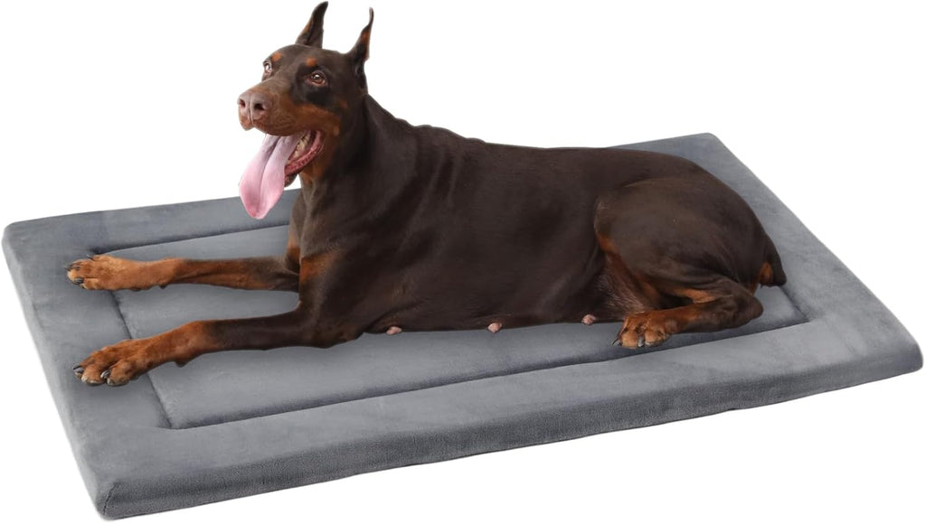 KHONSU PET Dog Bed Mat for Crate 1.1in Slim Cooling Pad Reversible Flannel & Waterproof Canva for XXL Dogs up to 110 lbs, Fits 48x30 Basic Crate