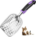 Cat Litter Scoop -Metal Cat Litter Scoop-Upgrade Sturdy Mesh Scooper - Mesh Shovel-Easy to Clean - Suitable for Cat Litter Box -Purple-More